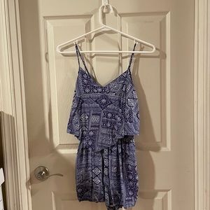 cotton on | blue aztec print flowy romper